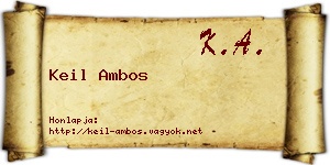 Keil Ambos névjegykártya